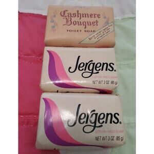 3 Vintage Bars Jergens & Cashmere Bouquet Bath Size Bar Soaps New 3oz
